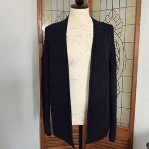 St. John Collection Viscose Silk Blend Knit Textured Open Front Cardigan Size S